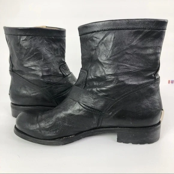 Jimmy Choo Youth Black Leather Biker Boots - Picture 7 of 11